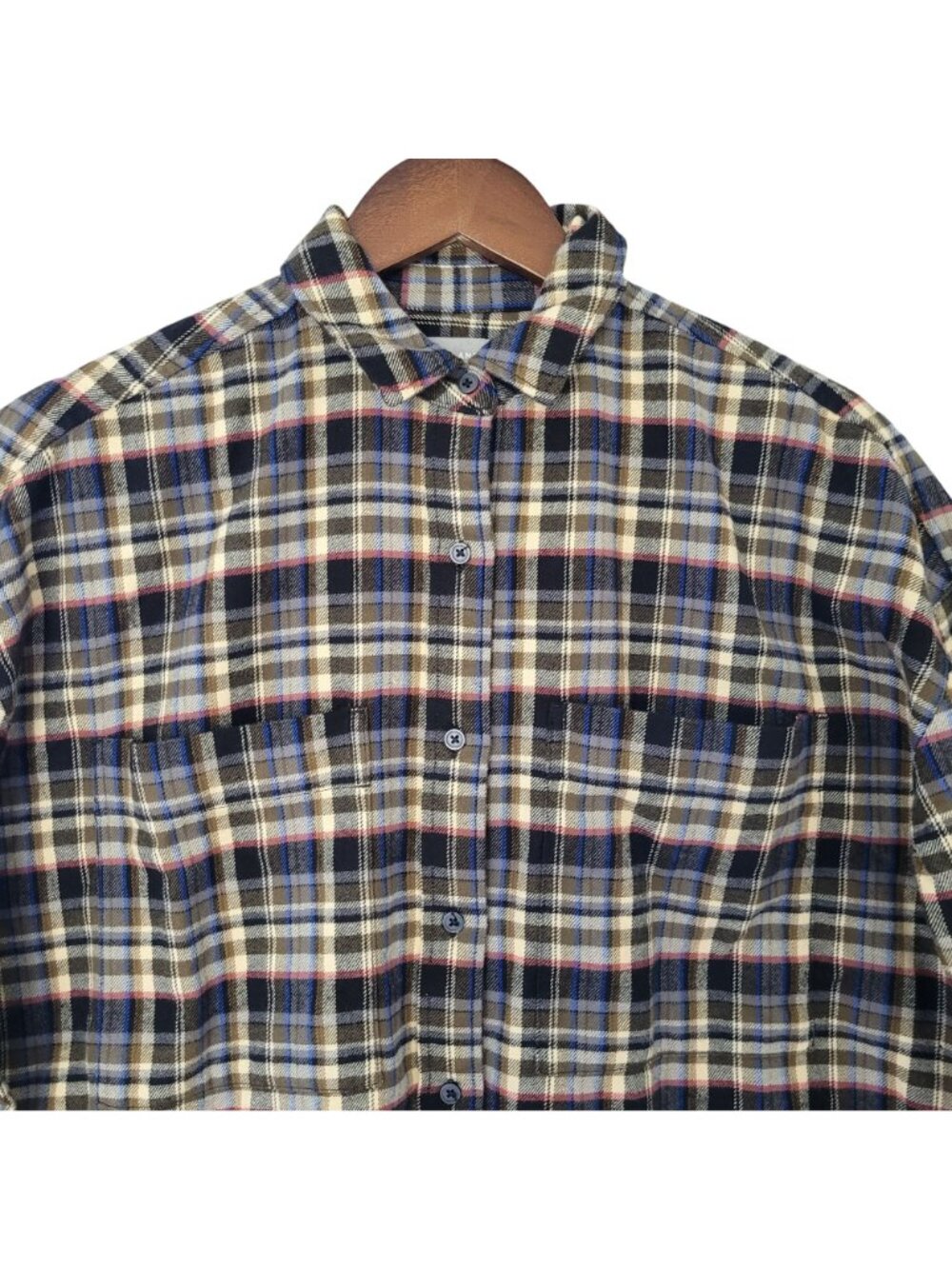 Everlane The Boxy Flannel Shirt Womens Size XS Multi Plaid Button Down NWT - Picture 4 of 11